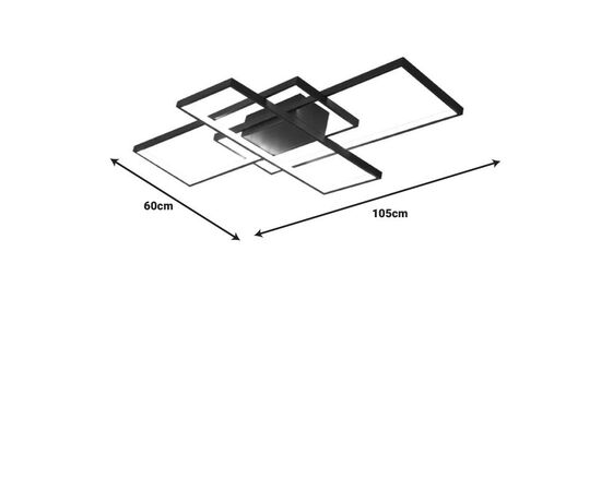 Φωτιστικό οροφής Luxane pakoworld led μαύρο μέταλλο 105x60x7εκ - ΦΩΤΙΣΤΙΚΑ ΟΡΟΦΗΣ στο Milonadakis.gr
