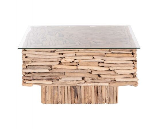 ΤΡΑΠΕΖΙ ΣΑΛΟΝΙΟΥ ΤΕΤΡΑΓΩΝΟ SPARROW HM9960 DRIFTWOOD--ΓΥΑΛΙ 95x95x51,5Υεκ. - ΤΡΑΠΕΖΙΑ ΚΟΥΖΙΝΑΣ στο Milonadakis.gr