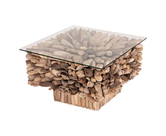 ΤΡΑΠΕΖΙ ΣΑΛΟΝΙΟΥ ΤΕΤΡΑΓΩΝΟ SPARROW HM9961 DRIFTWOOD--ΓΥΑΛΙ 75x75x51Υεκ. - ΤΡΑΠΕΖΙΑ ΚΟΥΖΙΝΑΣ στο Milonadakis.gr