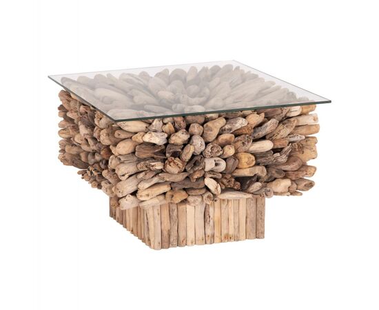 ΤΡΑΠΕΖΙ ΣΑΛΟΝΙΟΥ ΤΕΤΡΑΓΩΝΟ SPARROW HM9961 DRIFTWOOD--ΓΥΑΛΙ 75x75x51Υεκ. - ΤΡΑΠΕΖΙΑ ΚΟΥΖΙΝΑΣ στο Milonadakis.gr