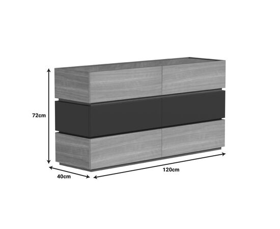 Συρταριέρα Sonlen pakoworld mdf σε ανθρακί-sonoma απόχρωση 120x40x72εκ - ΣΥΡΤΑΡΙΕΡΕΣ - ΤΟΥΑΛΕΤΕΣ στο Milonadakis.gr