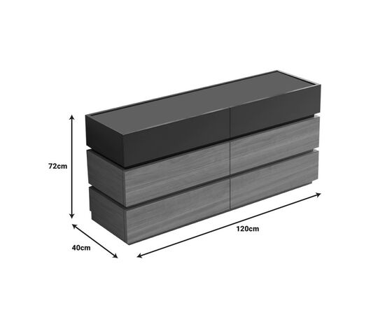 Συρταριέρα Sonlen pakoworld mdf σε ανθρακί-sonoma απόχρωση 120x40x72εκ - ΣΥΡΤΑΡΙΕΡΕΣ - ΤΟΥΑΛΕΤΕΣ στο Milonadakis.gr