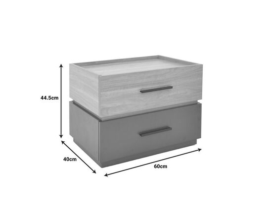 Κομοδίνο Sonlen pakoworld mdf σε sonoma-ανθρακί απόχρωση 60x40x44.5εκ - ΚΟΜΟΔΙΝΑ στο Milonadakis.gr