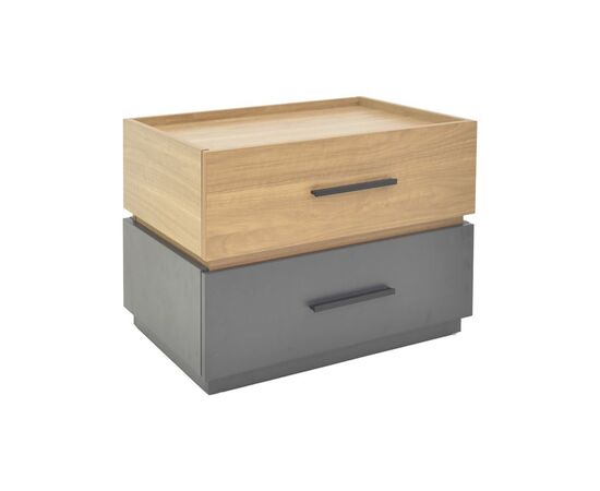 Κομοδίνο Sonlen pakoworld mdf σε sonoma-ανθρακί απόχρωση 60x40x44.5εκ - ΚΟΜΟΔΙΝΑ στο Milonadakis.gr