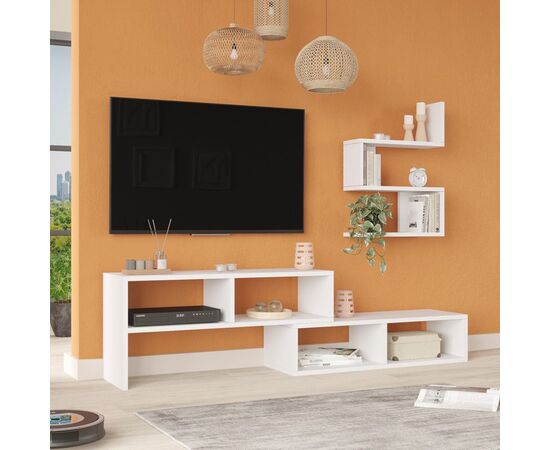 Σύνθετο σαλονιού Kakomo pakoworld σε λευκή απόχρωση 170x29.5x43εκ - ΣΥΝΘΕΣΕΙΣ ΣΑΛΟΝΙΟΥ στο Milonadakis.gr