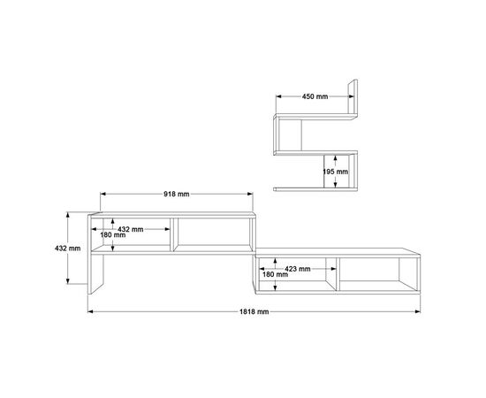 Σύνθετο σαλονιού Kakomo pakoworld σε λευκή απόχρωση 170x29.5x43εκ - ΣΥΝΘΕΣΕΙΣ ΣΑΛΟΝΙΟΥ στο Milonadakis.gr