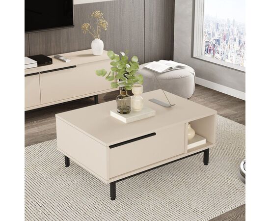 Τραπέζι σαλονιού Frixton pakoworld σε cappuccino απόχρωση 90x60x37.5εκ - ΤΡΑΠΕΖΑΚΙΑ ΣΑΛΟΝΙΟΥ στο Milonadakis.gr