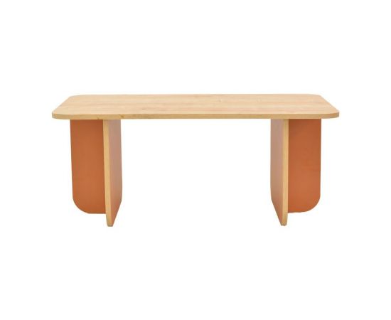Τραπέζι Bοca pakoworld σε oak-κεραμιδί απόχρωση 100x60x42εκ - ΤΡΑΠΕΖΑΚΙΑ ΣΑΛΟΝΙΟΥ στο Milonadakis.gr