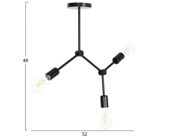 ΦΩΤΙΣΤΙΚΟ ΟΡΟΦΗΣ 3-ΦΩΤΟ LIGHTY HM7404.11 ΜΕΤΑΛΛΟ ΣΕ ΜΑΥΡΟ 52x5x48Υεκ. - ΦΩΤΙΣΤΙΚΑ ΟΡΟΦΗΣ στο Milonadakis.gr