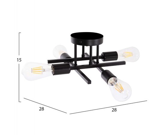 ΦΩΤΙΣΤΙΚΟ ΟΡΟΦΗΣ ΠΟΛΥΦΩΤΟ LIGHTY HM7428.11 ΜΕΤΑΛΛΟ ΣΕ ΜΑΥΡΟ 28x28x15Υεκ. - ΦΩΤΙΣΤΙΚΑ ΟΡΟΦΗΣ στο Milonadakis.gr