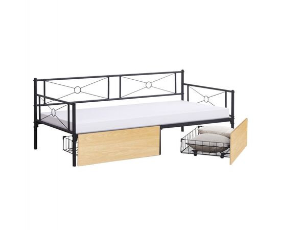 ΚΡΕΒΑΤΙ-ΚΑΝΑΠΕΣ BERNIE HM21120.02 ΜΑΥΡΟΣ ΜΕΤΑΛ.ΣΚΕΛΕΤΟΣ & SONAMA ΣΥΡΤΑΡΙΑ-190x90εκ. - ΚΡΕΒΑΤΙΑ στο Milonadakis.gr