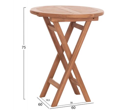 ΤΡΑΠΕΖΙ ΣΚΗΝΟΘΕΤΗ ΣΤΡΟΓΓΥΛΟ ERIS HM18119 ΞΥΛΟ TEAK--ΦΥΣΙΚΟ Φ60x75Υεκ. - ΤΡΑΠΕΖΙΑ ΕΞ. ΧΩΡΟΥ στο Milonadakis.gr