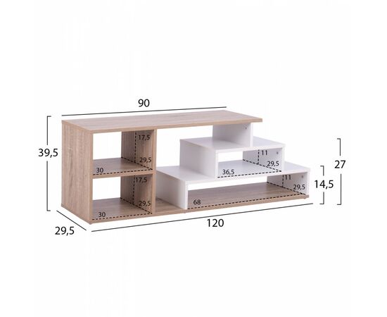 ΕΠΙΠΛΟ TV HUGH HM8764.01 120X29.5X39.5Y εκ. SONAMA  ΛΕΥΚΟ - ΕΠΙΠΛΑ ΤΗΛΕΟΡΑΣΗΣ στο Milonadakis.gr