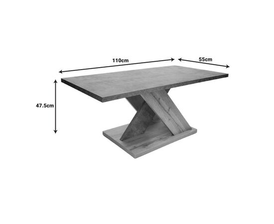 Τραπέζι σαλονιού Solange pakoworld σε γκρι-sonoma απόχρωση 110x55x47.5εκ - ΤΡΑΠΕΖΑΚΙΑ ΣΑΛΟΝΙΟΥ στο Milonadakis.gr