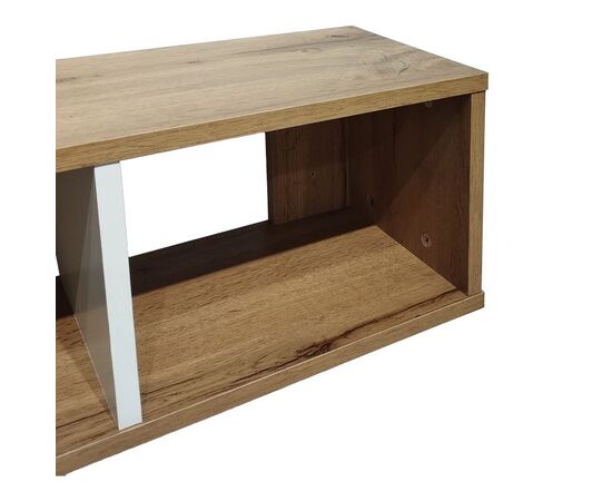 Ραφιέρα τοίχου Flevior pakoworld σε sonoma με λευκή απόχρωση 90x22x25.6εκ - ΡΑΦΙΑ ΤΟΙΧΟΥ στο Milonadakis.gr