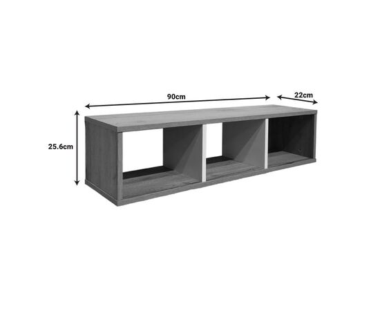 Ραφιέρα τοίχου Flevior pakoworld σε sonoma με λευκή απόχρωση 90x22x25.6εκ - ΡΑΦΙΑ ΤΟΙΧΟΥ στο Milonadakis.gr