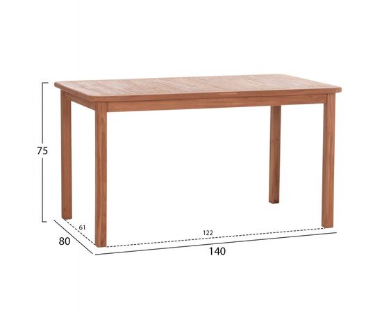 ΤΡΑΠΕΖΙ ΟΡΘΟΓΩΝΙΟ PRESSCOT HM18123 ΞΥΛΟ TEAK--ΦΥΣΙΚΟ 140x80x76Υεκ. - ΤΡΑΠΕΖΙΑ ΕΞ. ΧΩΡΟΥ στο Milonadakis.gr