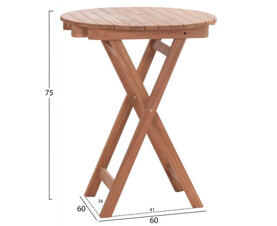 ΤΡΑΠΕΖΙ ΣΚΗΝΟΘΕΤΗ ΣΤΡΟΓΓΥΛΟ HEIDEL HM18120 ΞΥΛΟ TEAK--ΦΥΣΙΚΟ Φ60x75Υεκ. - ΤΡΑΠΕΖΙΑ ΕΞ. ΧΩΡΟΥ στο Milonadakis.gr