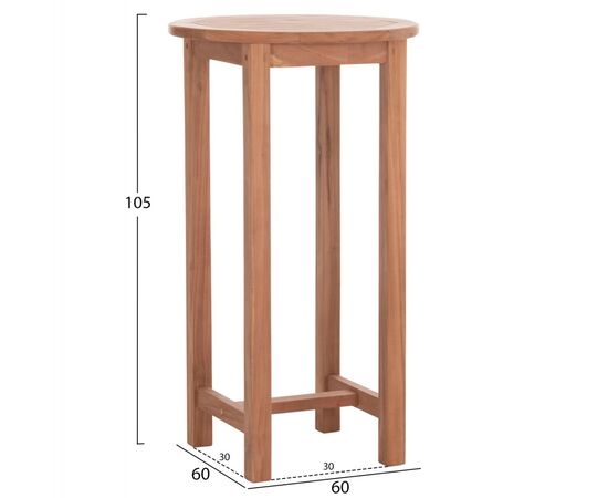 ΤΡΑΠΕΖΙ/ΣΤΑΝΤ ΜΠΑΡ ΣΤΡΟΓΓΥΛΟ PRESSCOT HM18114 ΞΥΛΟ TEAK--ΦΥΣΙΚΟ Φ60x105Υεκ. - ΤΡΑΠΕΖΙΑ ΕΞ. ΧΩΡΟΥ στο Milonadakis.gr