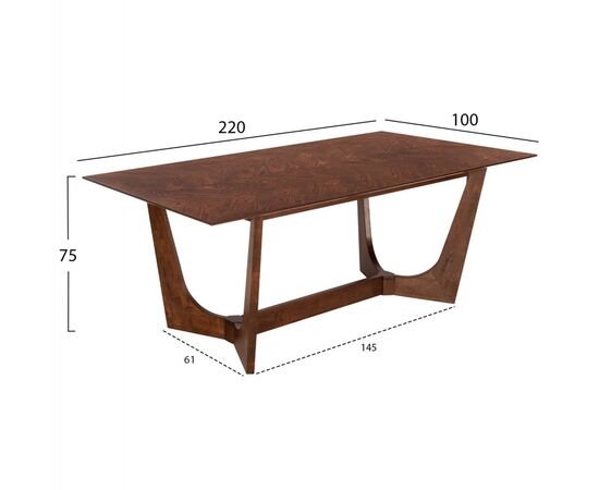 ΤΡΑΠΕΖΙ ΤΡΑΠΕΖΑΡΙΑΣ RIMER HM9742 MDF ΜΕ ΚΑΠΛΑΜΑ ΦΡΑΞΙΝΟΥ-ΚΑΡΥΔΙ ΧΡΩΜΑ 220X100x75Yεκ. - ΤΡΑΠΕΖΙΑ ΚΟΥΖΙΝΑΣ στο Milonadakis.gr