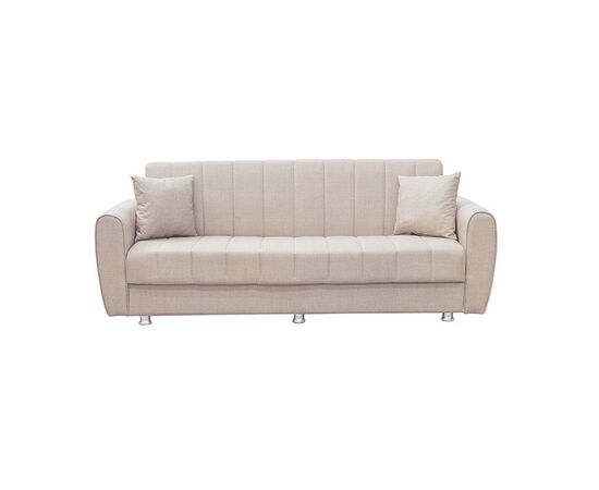 ELVA LIGHT BROWN ΥΦΑΣΜΑ 3ΘΕΣΙΟΣ ΚΑΝΑΠΕΣ/ΚΡΕΒΑΤΙ ΜΕ ΑΠΟΘ.ΧΩΡΟ 210X80εκ. - ΚΑΝΑΠΕΔΕΣ-ΣΑΛΟΝΙΑ στο Milonadakis.gr