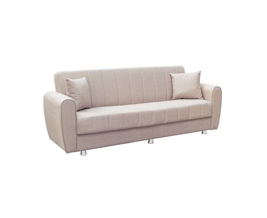 ELVA LIGHT BROWN ΥΦΑΣΜΑ 3ΘΕΣΙΟΣ ΚΑΝΑΠΕΣ/ΚΡΕΒΑΤΙ ΜΕ ΑΠΟΘ.ΧΩΡΟ 210X80εκ. - ΚΑΝΑΠΕΔΕΣ-ΣΑΛΟΝΙΑ στο Milonadakis.gr