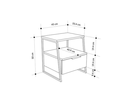 Κομοδίνο Johana pakoworld μαύρο-λευκό 45x40x50εκ - ΚΟΜΟΔΙΝΑ στο Milonadakis.gr