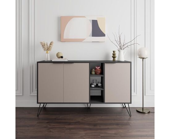 Μπουφές Clara pakoworld σε μόκα-ανθρακί απόχρωση 142x35,6x83εκ - ΜΠΟΥΦΕΔΕΣ-ΚΟΝΣΟΛΕΣ στο Milonadakis.gr