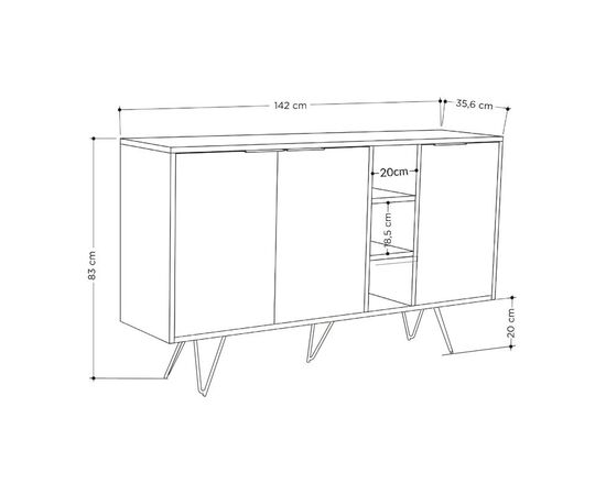 Μπουφές Clara pakoworld σε μόκα-ανθρακί απόχρωση 142x35,6x83εκ - ΜΠΟΥΦΕΔΕΣ-ΚΟΝΣΟΛΕΣ στο Milonadakis.gr