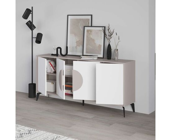 Μπουφές Gora pakoworld σε λευκή με μόκα απόχρωση  180x35.6x82εκ - ΜΠΟΥΦΕΔΕΣ-ΚΟΝΣΟΛΕΣ στο Milonadakis.gr