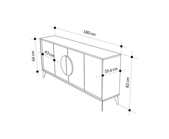 Μπουφές Gora pakoworld σε λευκή με μόκα απόχρωση  180x35.6x82εκ - ΜΠΟΥΦΕΔΕΣ-ΚΟΝΣΟΛΕΣ στο Milonadakis.gr