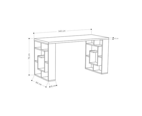 Γραφείο Labirent pakoworld χρώμα λευκό-μόκα 140x60x75εκ - ΓΡΑΦΕΙΑ στο Milonadakis.gr