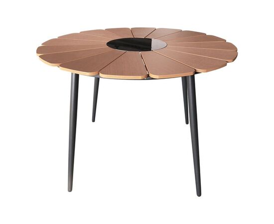 Τραπέζι Pinap pakoworld μαύρο αλουμίνιο και plywood σε φυσική απόχρωση Φ110x74εκ - ΤΡΑΠΕΖΙΑ ΕΞ. ΧΩΡΟΥ στο Milonadakis.gr
