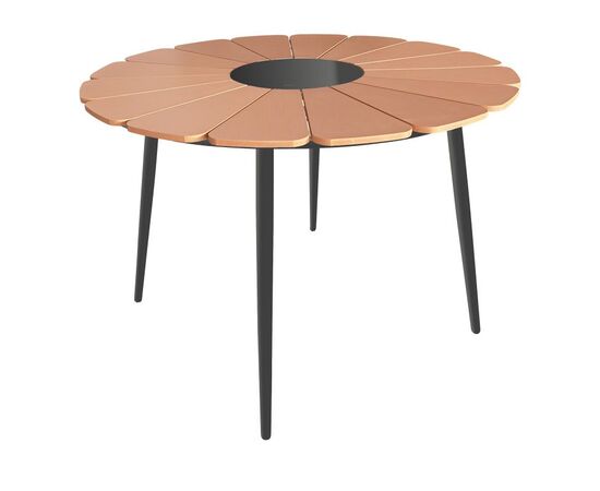 Τραπέζι Pinap pakoworld μαύρο αλουμίνιο και plywood σε φυσική απόχρωση Φ110x74εκ - ΤΡΑΠΕΖΙΑ ΕΞ. ΧΩΡΟΥ στο Milonadakis.gr