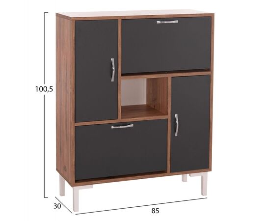 ΠΑΠΟΥΤΣΟΘΗΚΗ MEDY HM18187.02 ΜΕΛΑΜΙΝΗ ΣΕ ΦΥΣΙΚΟ & ΑΝΘΡΑΚΙ-ΜΑΥΡΑ ΠΟΔΙΑ 85x30x108.5Υεκ - ΝΤΟΥΛΑΠΙΑ - ΠΑΠΟΥΤΣΟΘΗΚΕΣ στο Milonadakis.gr