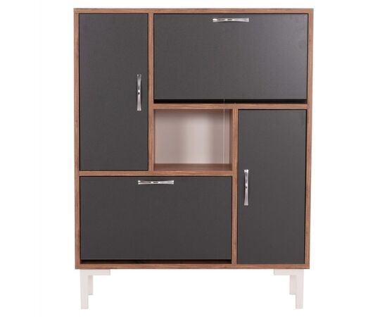 ΠΑΠΟΥΤΣΟΘΗΚΗ MEDY HM18187.02 ΜΕΛΑΜΙΝΗ ΣΕ ΦΥΣΙΚΟ & ΑΝΘΡΑΚΙ-ΜΑΥΡΑ ΠΟΔΙΑ 85x30x108.5Υεκ - ΝΤΟΥΛΑΠΙΑ - ΠΑΠΟΥΤΣΟΘΗΚΕΣ στο Milonadakis.gr
