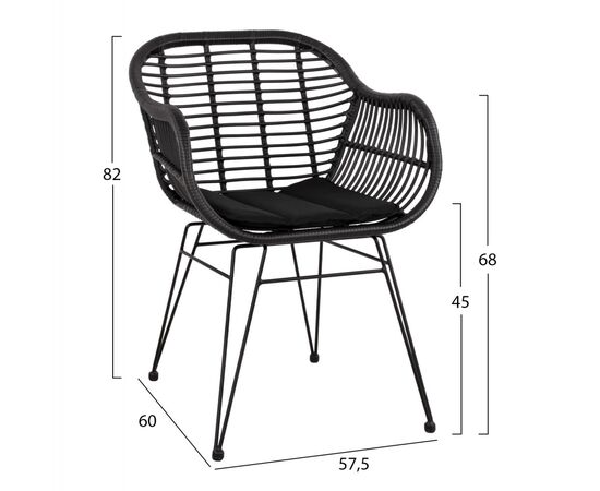 ΣΕΤ ΤΡΑΠΕΖΑΡΙΑΣ 3ΤΜΧ HM11871 ΜΕΤΑΛΛΟ & RATTAN ΣΕ ΜΑΥΡΟ ΧΡΩΜΑ - ΣΕΤ ΣΑΛΟΝΙΑ στο Milonadakis.gr