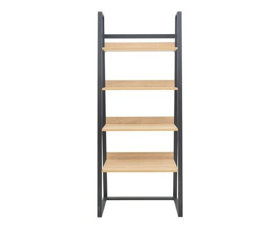 Βιβλιοθήκη Ryder pakoworld σε oak-μαύρη απόχρωση 75x36x185εκ - ΒΙΒΛΙΟΘΗΚΕΣ στο Milonadakis.gr