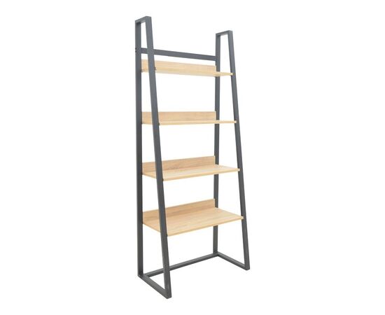 Βιβλιοθήκη Ryder pakoworld σε oak-μαύρη απόχρωση 75x36x185εκ - ΒΙΒΛΙΟΘΗΚΕΣ στο Milonadakis.gr