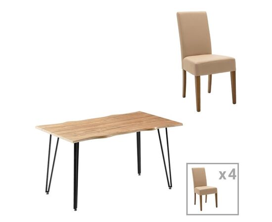 Τραπεζαρία Ditta-Izzac pakoworld μόκα- καρυδί 140x80x76εκ - ΤΡΑΠΕΖΑΡΙΕΣ στο Milonadakis.gr
