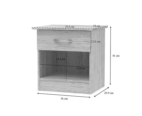 Κομοδίνο Kona pakoworld σε oak απόχρωση 40x34x42εκ - ΚΟΜΟΔΙΝΑ στο Milonadakis.gr
