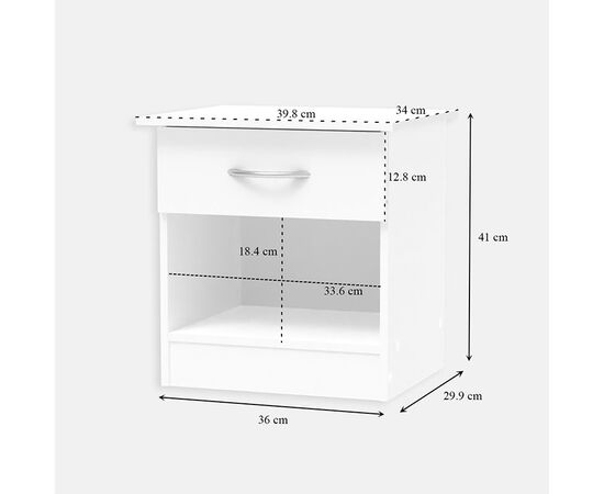 Κομοδίνο Kona pakoworld σε λευκή απόχρωση 40x34x42εκ - ΚΟΜΟΔΙΝΑ στο Milonadakis.gr