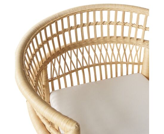 Πολυθρόνα Necorian paakoworld teak ξύλο με pe rattan σε φυσική απόχρωση και λευκό μαξιλάρι 80x70x87εκ - ΚΑΡΕΚΛΕΣ - ΠΟΛΥΘΡΟΝΕΣ στο Milonadakis.gr