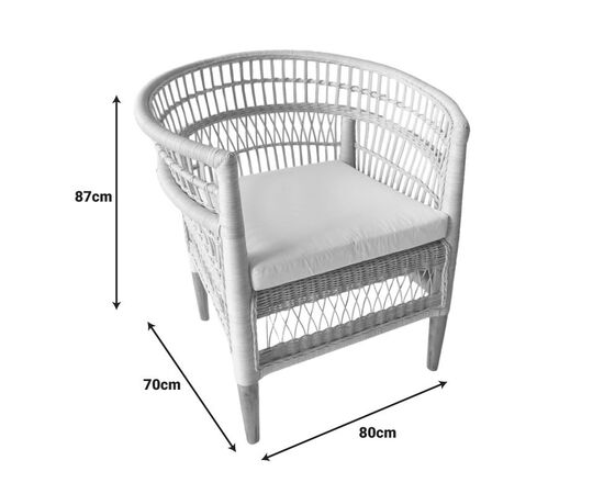Πολυθρόνα Necorian paakoworld teak ξύλο με pe rattan σε φυσική απόχρωση και λευκό μαξιλάρι 80x70x87εκ - ΚΑΡΕΚΛΕΣ - ΠΟΛΥΘΡΟΝΕΣ στο Milonadakis.gr