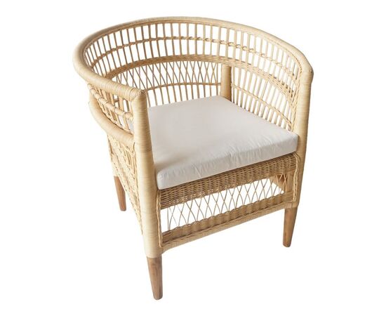 Πολυθρόνα Necorian paakoworld teak ξύλο με pe rattan σε φυσική απόχρωση και λευκό μαξιλάρι 80x70x87εκ - ΚΑΡΕΚΛΕΣ - ΠΟΛΥΘΡΟΝΕΣ στο Milonadakis.gr