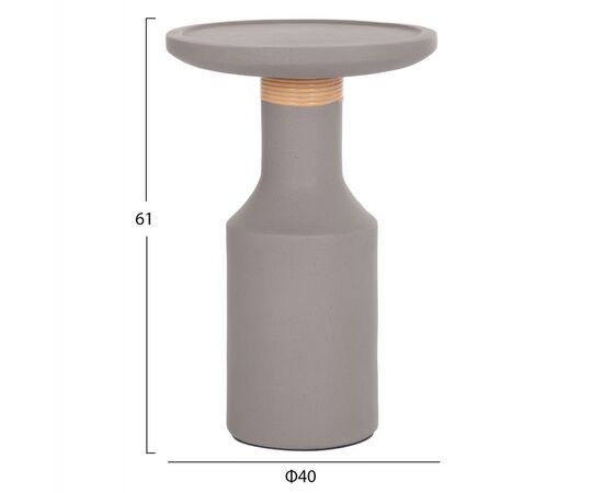 ΒΟΗΘΗΤΙΚΟ ΤΡΑΠΕΖΙ TRED(T) HM18169.03 FIBER CEMENT ΓΚΡΙ-ΦΥΣΙΚΟ RATTAN--Φ40x61Υεκ. - ΤΡΑΠΕΖΙΑ ΚΟΥΖΙΝΑΣ στο Milonadakis.gr