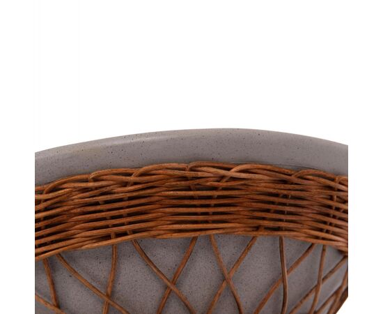 ΒΟΗΘΗΤΙΚΟ ΤΡΑΠΕΖΙ ΣΤΡΟΓΓΥΛΟ DELIA HM18167.03 FIBER CEMENT ΓΚΡΙ & RATTAN Φ40x45Υεκ - ΤΡΑΠΕΖΙΑ ΚΟΥΖΙΝΑΣ στο Milonadakis.gr