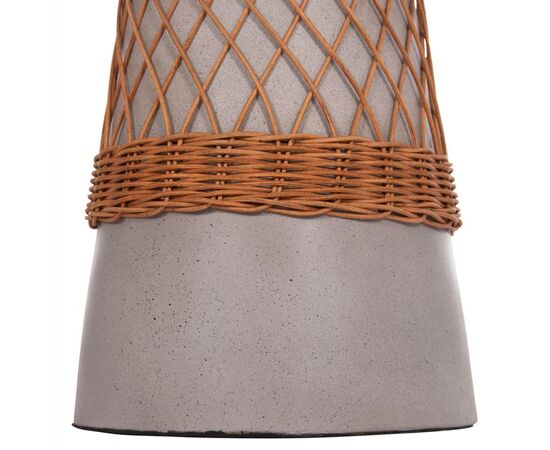 ΒΟΗΘΗΤΙΚΟ ΤΡΑΠΕΖΙ ΣΤΡΟΓΓΥΛΟ DELIA HM18167.03 FIBER CEMENT ΓΚΡΙ & RATTAN Φ40x45Υεκ - ΤΡΑΠΕΖΙΑ ΚΟΥΖΙΝΑΣ στο Milonadakis.gr
