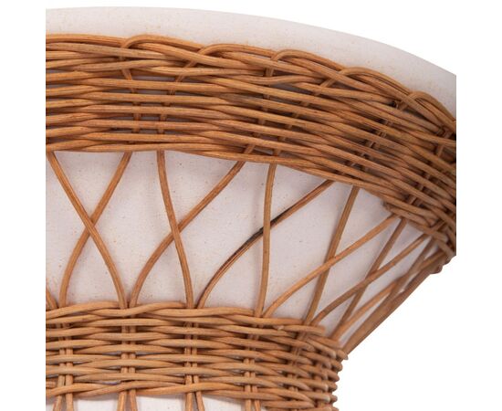 ΒΟΗΘΗΤΙΚΟ ΤΡΑΠΕΖΙ ΣΤΡΟΓΓΥΛΟ DELIA HM18167.02 FIBER CEMENT ΛΕΥΚΟ & RATTAN Φ40x45Υεκ - ΤΡΑΠΕΖΙΑ ΚΟΥΖΙΝΑΣ στο Milonadakis.gr