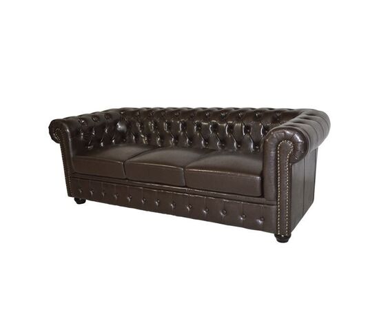 ΚΑΝΑΠΕΣ 3ΘΕΣΙΟΣ T.CHESTERFIELD HM3009.01 ΤΕΧΝΟΔΕΡΜΑ ΣΚΟΥΡΟ ΚΑΦΕ 208x90x73Υ εκ. - ΚΑΝΑΠΕΔΕΣ-ΣΑΛΟΝΙΑ στο Milonadakis.gr